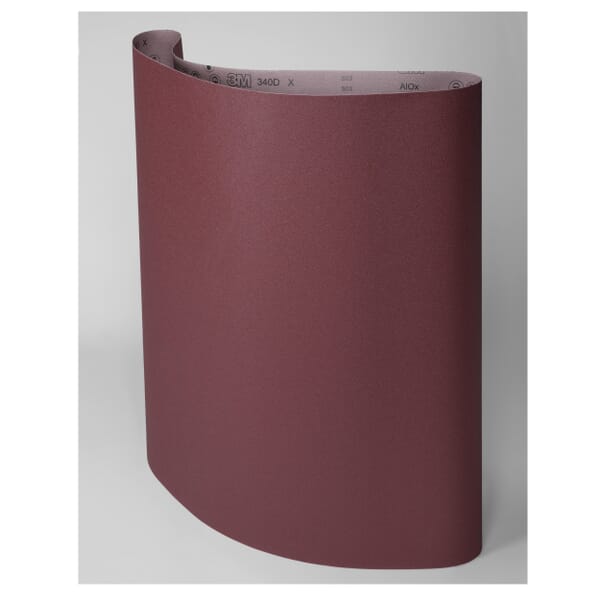 3M 7010290612 Flat Wide Cloth Belt, 36 in W Belt x 75 in L, 60 Grit, Medium Grade, Aluminum Oxide Abrasive, Cloth Backing