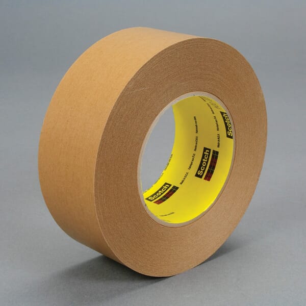 3M 7100028029 Single Coated Flatback Tape, 55 m L x 48 mm W, 7.5 mil THK, Repulpable Adhesive, Kraft Paper Backing