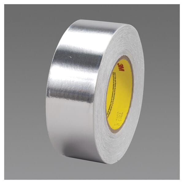 3M 7100067294 Tape, 36 yd L x 2 in W, 3.5 mil THK, Glassine Paper Liner, Conductive Acrylic Adhesive, Aluminum Foil Backing, Silver