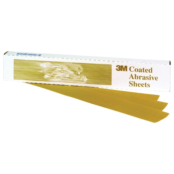 3M 7000118224 Clip-On Abrasive Sheet, 9 in L x 3-2/3 in W, P320 Grit, Medium Grade, Aluminum Oxide Abrasive, Paper Backing