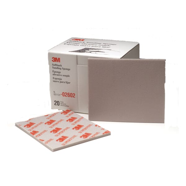 3M 7000000588 Softback Sanding Sponge, 5-1/2 in OAL x 4-1/2 in OAW x 3/16 in THK Overall, 500/600 Grit, Super Fine Grade