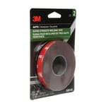 3M 7000000534 Super Strength Molding Tape, 15 ft L x 1/2 in W, 0.045 in THK, Acrylic Adhesive, Black
