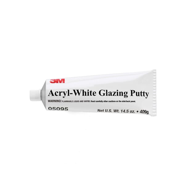3M 7000045479 1-Component Putty, 14.5 oz Container Tube Container, Paste Form, White, Specific Gravity: 1.48 to 1.53
