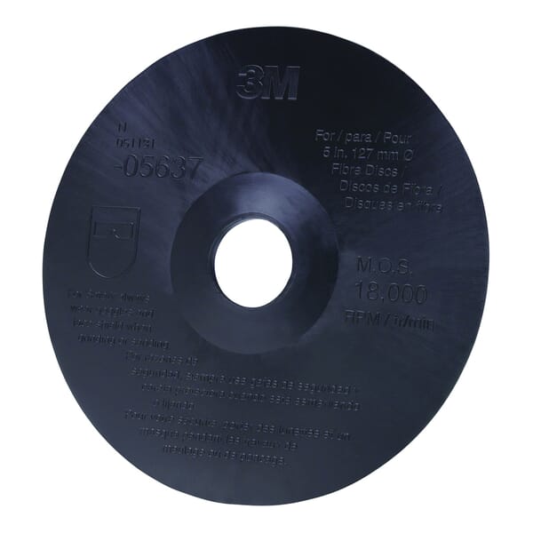 3M 7000120462 Medium Density Back Up Pad, 5 in Dia Pad, Hub and Retainer Nut Attachment