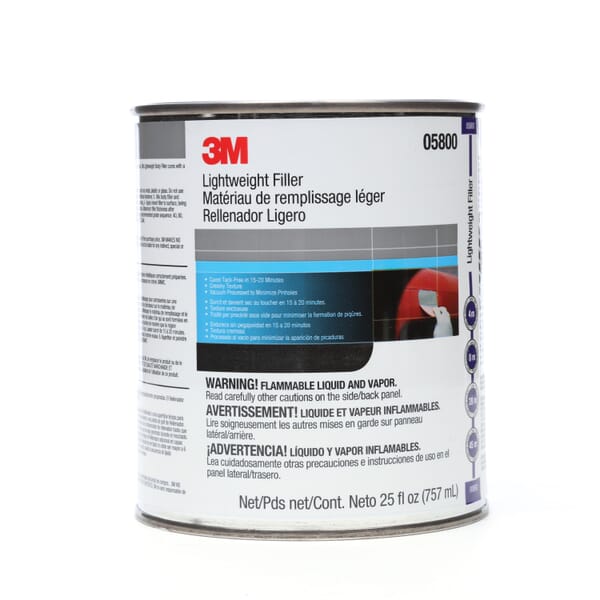 3M 7000045749 Lightweight Body Filler, 1 qt Container Can Container, Gray/Red, Paste Form