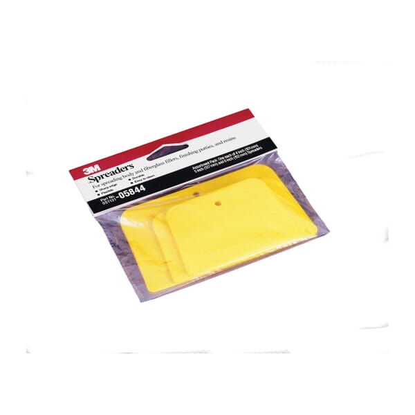 3M 7100143341 Spreader, 4 in W, For Use With Fiberglass Fillers, Finishing Putties, Resins and Spreading Body, Plastic, Yellow