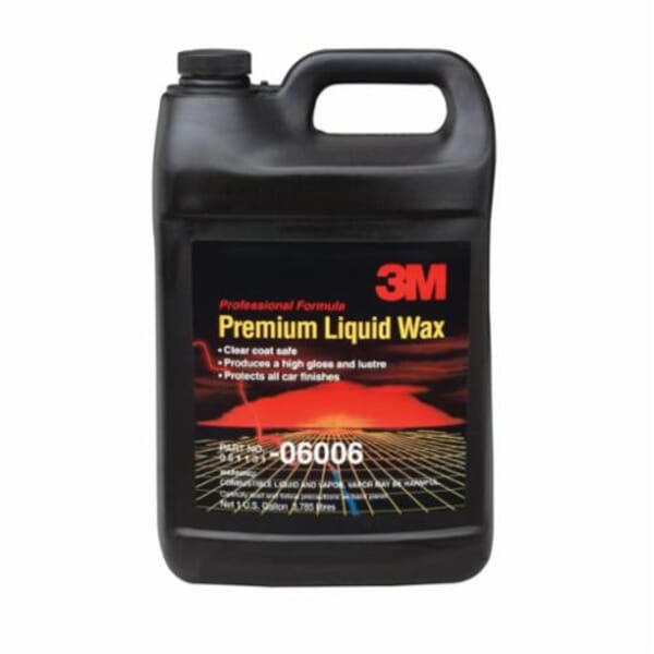 3M 7100020867 Premium Liquid Wax, 1 gal Container Bottle Container, Bland Odor/Scent, Pale Green-Yellow, Liquid Form