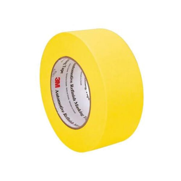 3M 7000119819 Automotive Refinish Adhesive Tape, 55 m L x 48 mm W, 6.3 mil THK, Rubber Adhesive, Paper Backing