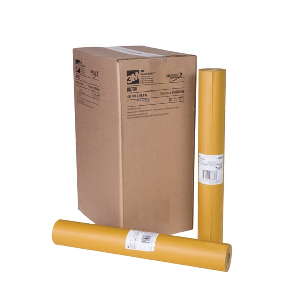 3M 7000126012 Masking Paper, 180 ft Roll L x 18 in W x 2 mil THK, Paper, Gold