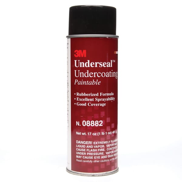3M 7100066193 Underseal Paintable Undercoating, 24 oz Container, Liquid Form, 30 min Curing