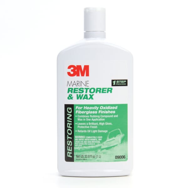 3M 7000045756 Marine Restorer and Wax, 32 oz Container, Liquid Form, Tan