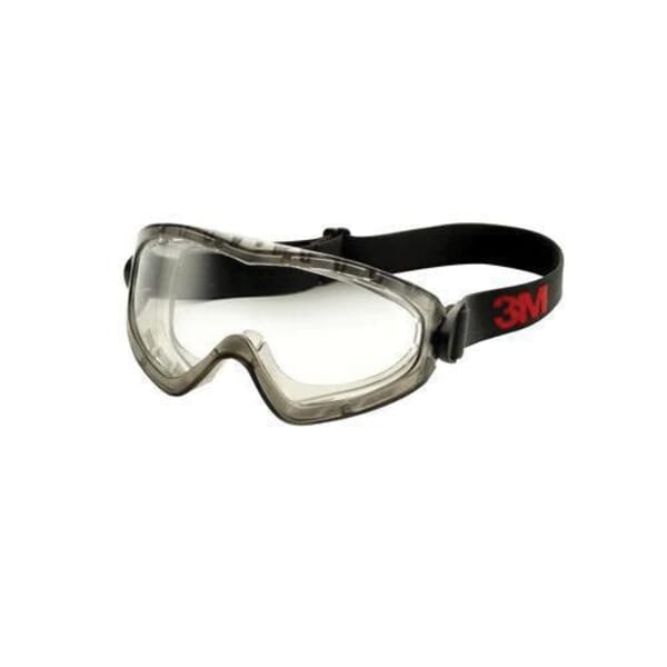 3M 7010386529 2890 Indirect Vent Premium Splash Protection Safety Goggles, Anti-Fog/Anti-Scratch Clear Lens, Yes UV Protection, Elastic Strap, ANSI Z87.1-2015