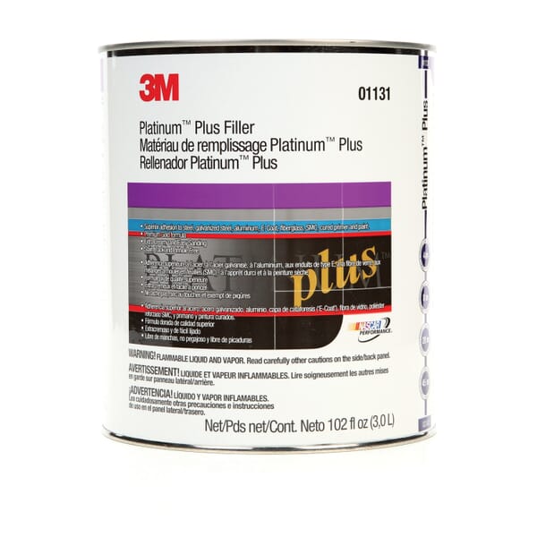 3M 7100142876 Platinum Plus Lightweight Body Filler, 3 gal Container Pail Container, Gold, Paste Form