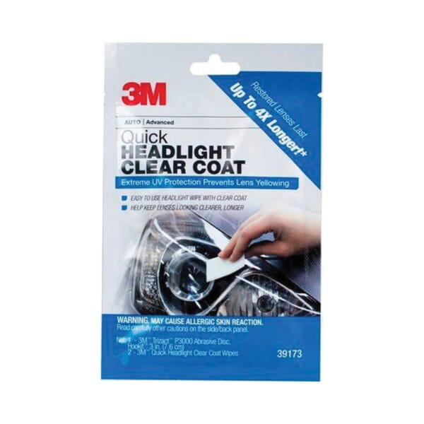 3M 7100127233 Quick Headlight Clear Coat Wipe, For Use With Trizact Discs