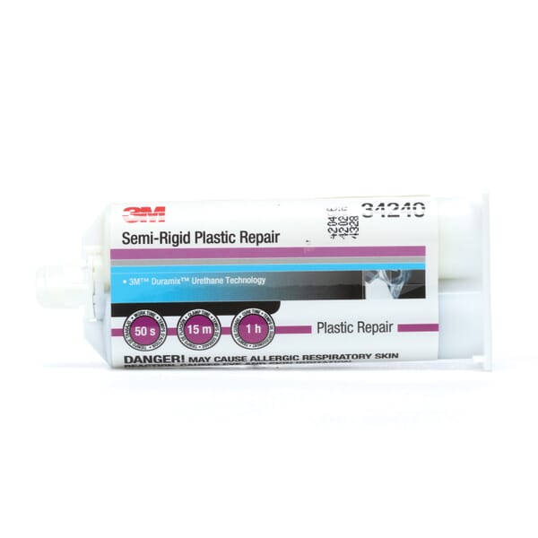 3M 7000045498 Semi-Rigid Plastic Repair Adhesive, 50 mL Container Cartridge Container, Clear