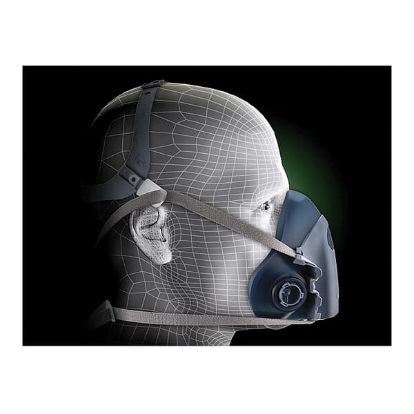 3M 7500 Probed Reusable Half Face Mask Respirator, S, 4-Point Suspension, Bayonet Connection, Resists: Multi-Contaminants