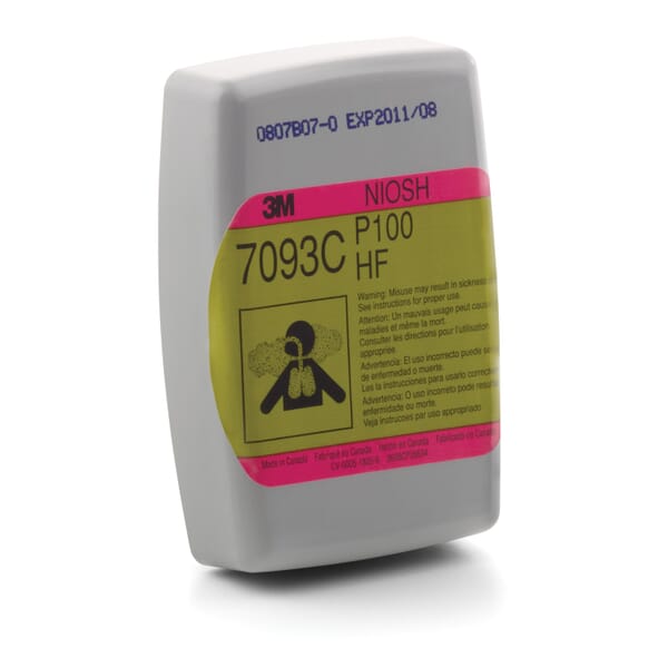 3M 5113137173 Reusable Respiratory Cartridge, For Use With 3M 6000, 7000, FF-400 Series Half and Full Facepiece Respirators with Bayonet Filter Holder, P100 Filter Class, Bayonet Connection, Magenta/Olive, Resists: Organic Vapors