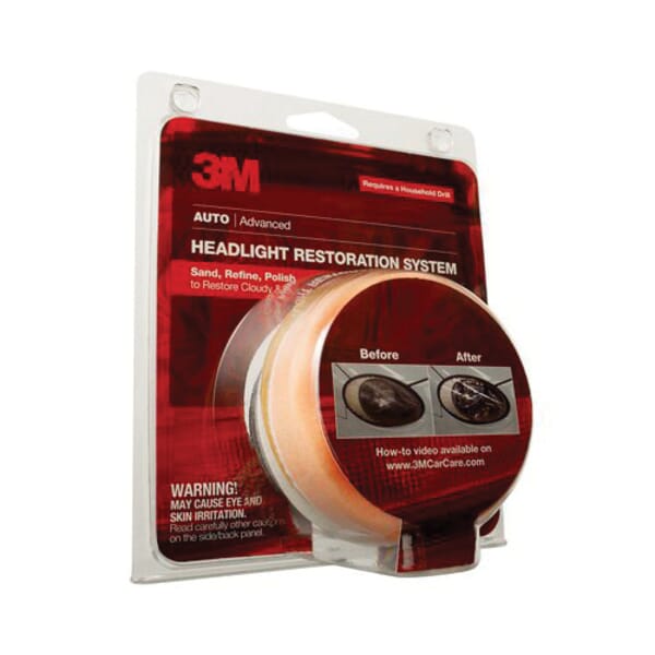 3M 7000045522 Headlight Lens Restoration System, For Use With 1200 to 1600 rpm Household Drill