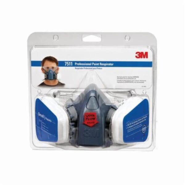 3M 7100110922 7500 Half Facepiece Valved Paint Respirator, Resists: Organic Vapors