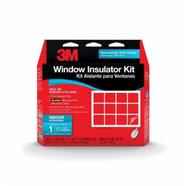 3M 7100075770 Indoor Oversized Window Insulator Kit, For Use With 6 ft 8 in x 19 ft 5 in XL Indoor Window, Clear