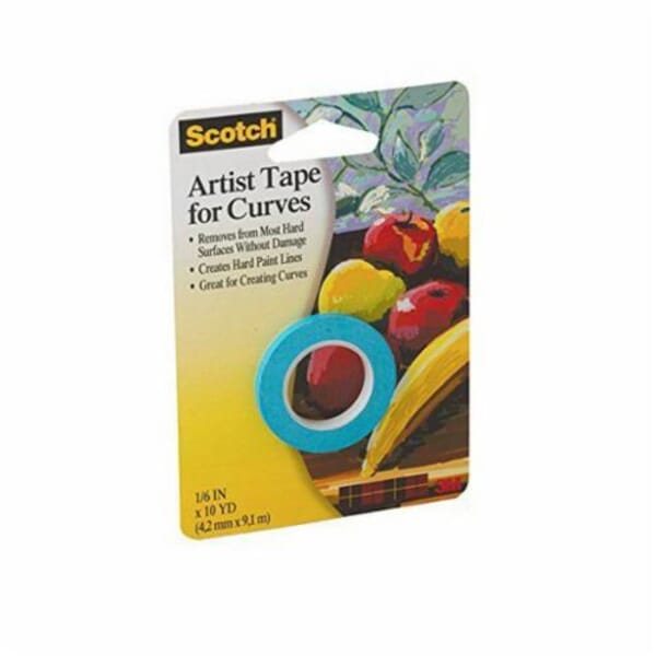 Scotch 7010383672 Artist Tape, 10 yd L x 1/6 in W, Natural