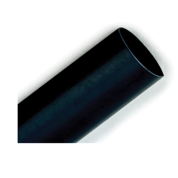 3M 7000021421 FP-301 Thin Wall Heat Shrink Tube, 1/2 in ID Expanded, 1/4 in ID Recovered, 0.025 in THK Wall Recovered, 100 ft L, Polyolefin, Black