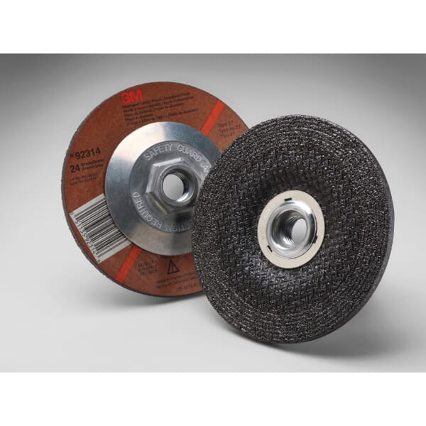 3M 7010359908 General Purpose Grinding Wheel, 4-1/2 in Dia Wheel x 1/4 in THK Wheel, 24 Grit, Aluminum Oxide Abrasive