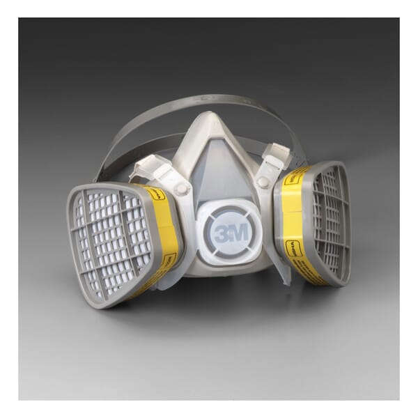 3M 7000126025 5000 Disposable Half Facepiece Respirator Assembly, Resists: Acid Gas, Chlorine, Hydrogen Chloride, Hydrogen Fluoride, Hydrogen Sulfide, Organic Vapors and Sulfur Dioxide