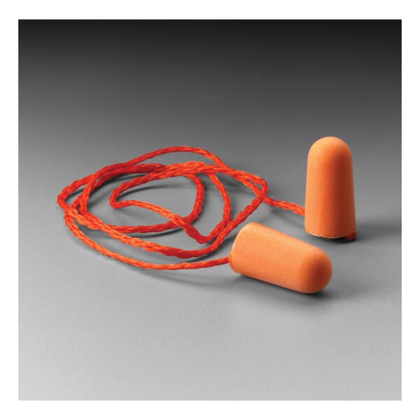 3M 5113829009 Earplugs, 29 dB Noise Reduction, Tapered Shape, CSA Class AL, Disposable, Corded Design