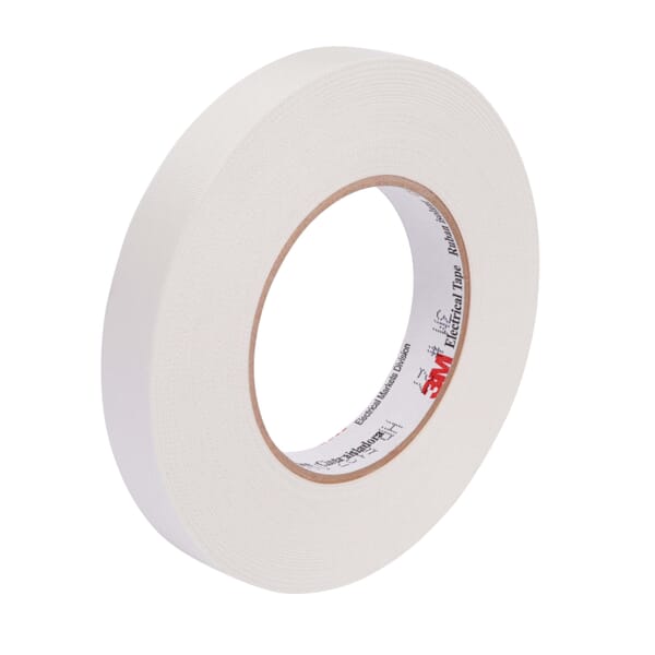 3M 7010398748 27 Series Printable Cloth Tape, 66 m L x 1 in W, 7 mil THK, Rubber Adhesive, Glass Cloth Backing, White