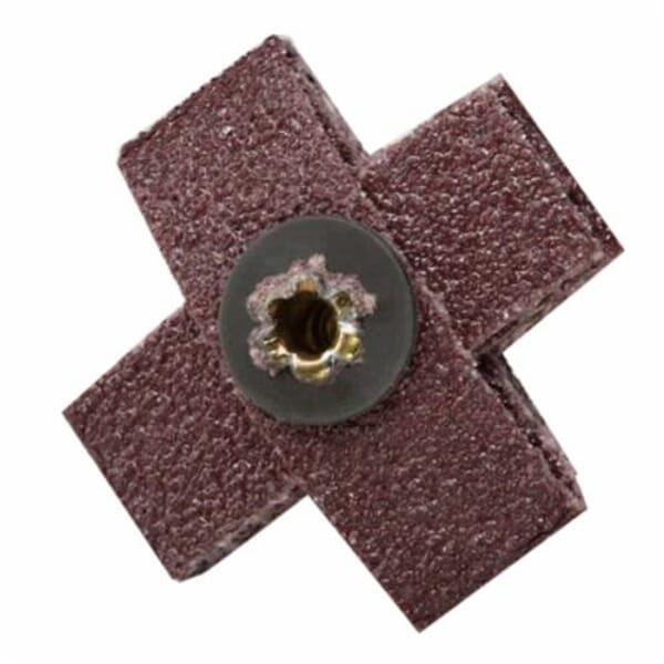 3M 7100104878 Flexible Cross Pad, 2-1/2 in L Pad x 2-1/2 in W Pad x 3/4 in THK Pad, #8-32 Eyelet Thread, 60 Grit