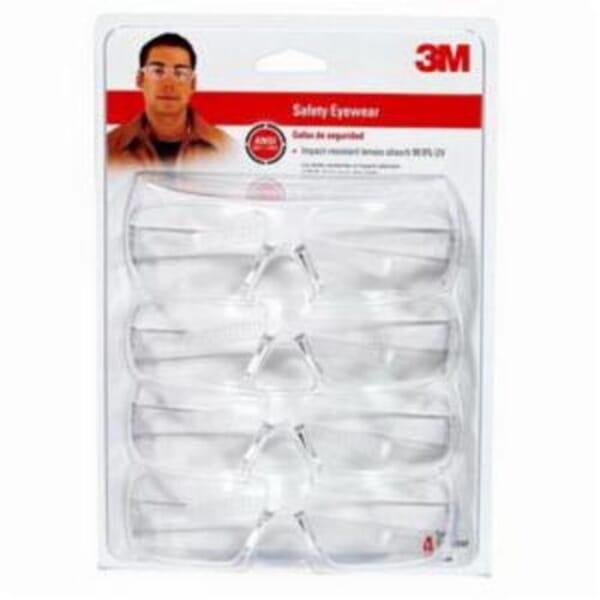 3M 7010336942 Lightweight Protective Eyewear, Anti-Scratch/Impact-Resistant, Clear Lens, Half-Frame Frame, Polycarbonate Lens, ANSI Z87.1-2010