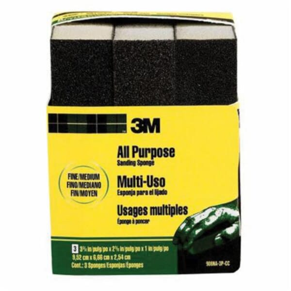 3M Full Size Sanding Sponge, Medium, 3-3/4in x 2-5/8in x 1in