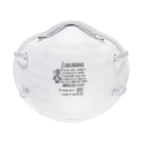 3M 7100155864 8200 Disposable Sanding and Fiberglass Respirator, Resists: Certain Non-Oil Based Particles
