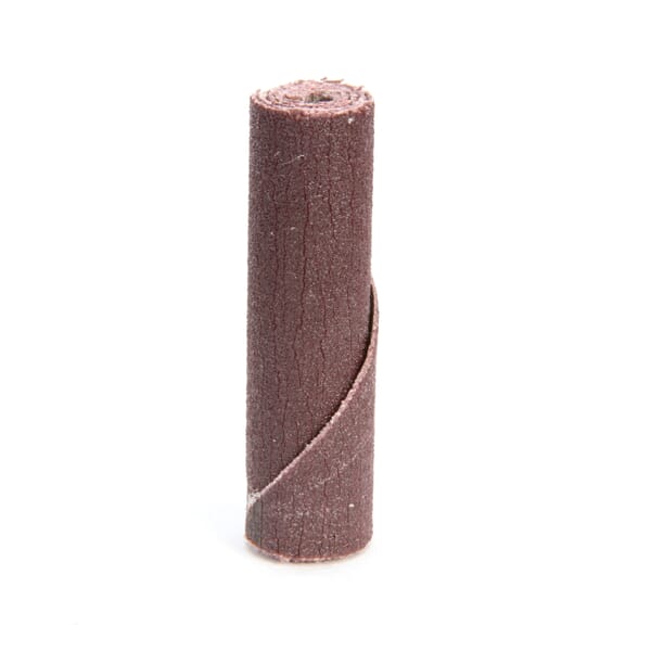 3M 7010309044 Coated Regular Cartridge Roll, 3/8 in Dia x 1-1/2 in OAL, 1/8 in Dia Pilot Hole, P180 Grit, Aluminum Oxide Abrasive