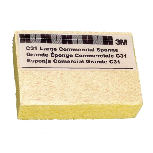 3M 7000144999 Commercial Size Sponge, Yellow, 7-1/2 in L x 4-3/8 in W x 2.06 in THK, Cellulose