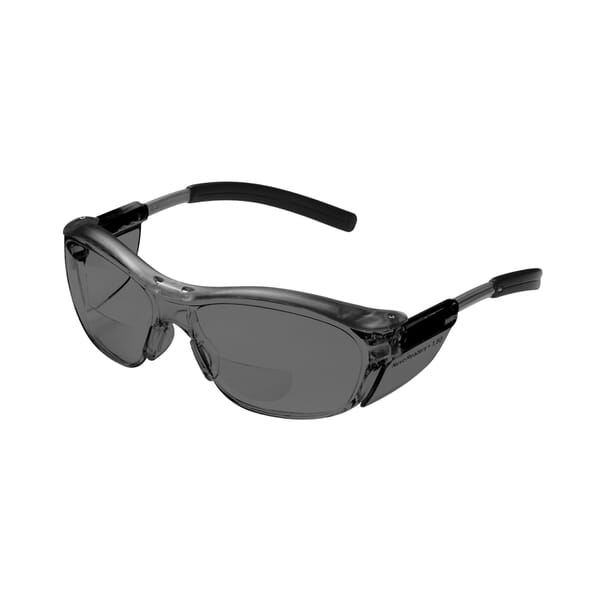 3M 7837162070 Bi-Focal Lens Premium Protective Eyewear, 1.5 Diopter, Gray Lens, Plastic Frame, Polycarbonate Lens, Yes UV Protection, ANSI Z87.1-2015, CSA Z94.3-2007