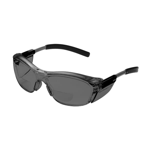 3M 7837162071 Bi-Focal Lens Lightweight Reader Protective Eyewear, 2 Diopter, Gray Lens, Plastic Frame, Polycarbonate Lens, Yes UV Protection, ANSI Z87.1-2015, CSA Z94.3-2007