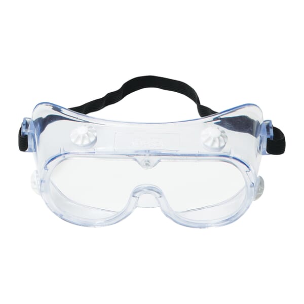 3M 7837162140 Economy Indirect Vent Standard Safety Goggles, Anti-Fog Clear, Yes % UV Protection, Elastic Strap, ANSI Z87.1-2003