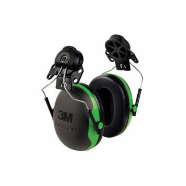 Peltor 7000104075 X Series Cap Mount Earmuff, 21 dB Noise Reduction, Black/Green