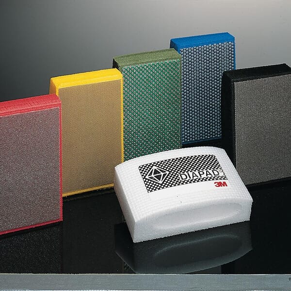 3M 7000000575 6200J Flexible Hand Lap, 2-1/4 in Abrasive Width, 3-3/4 in OAL, M74 Grit, Very Fine Grade, Red, Diamond Abrasive
