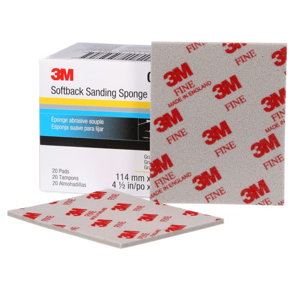 3M 7000000589 2604 Sponge, 5.5 in L 4.5 in W, 320/400 Grit, Fine Grade