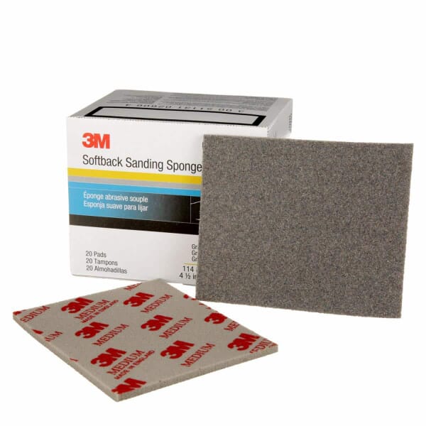 3M 7000000590 2606 Sponge, 5.5 in L 4.5 in W, 120/180 Grit, Medium Grade