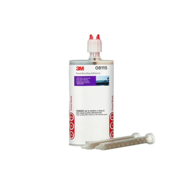 3M 7000000610 8115 Epoxy Adhesive, 2 mL Cartridge, Plastic/Aluminum/Steel/FRP/SMC, 24 hr Curing