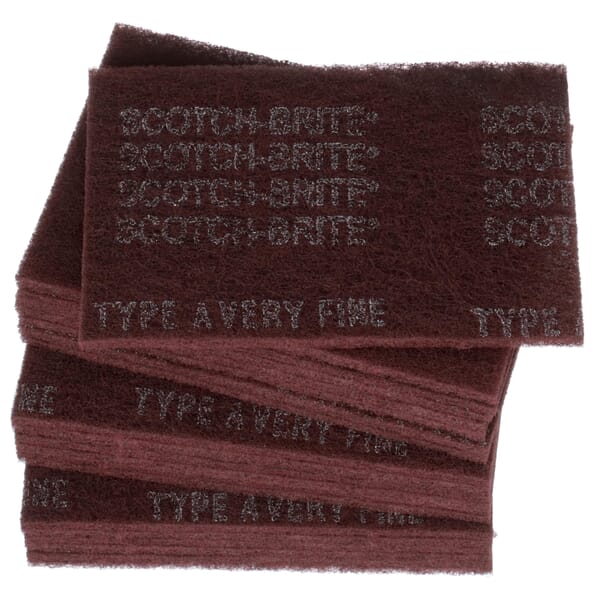 3M 7000000728 7447 Pad, 9 in L, 6 in W W/Dia, 1/4 in THK, Very Fine Grade, Aluminum Oxide Abrasive