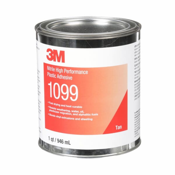 3M 7000000797 1099 High Performance Plastic Adhesive, 1 qt, Light Tan