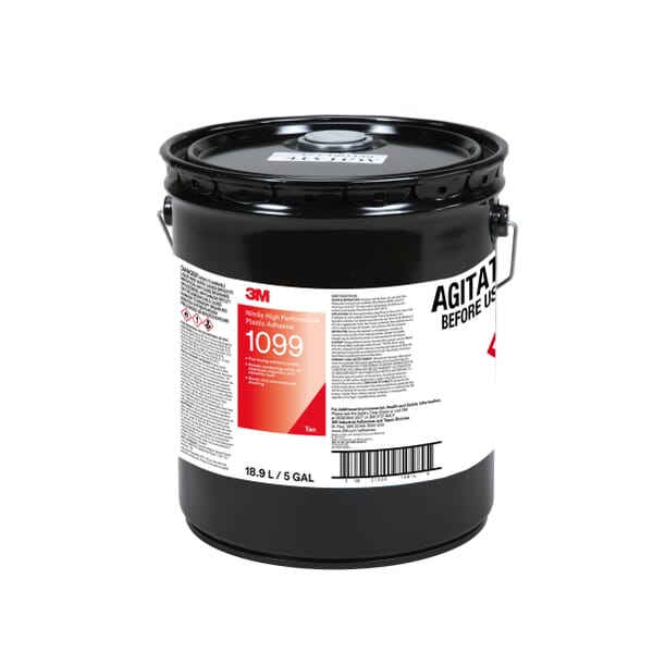 3M 7000000798 1099 High Performance Plastic Adhesive, 5 gal Drum, Light Tan
