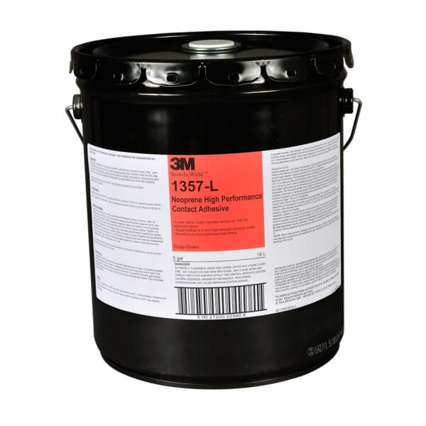 3M 7000000805 1357 High Performance Adhesive, 5 gal Drum, Gray-Green