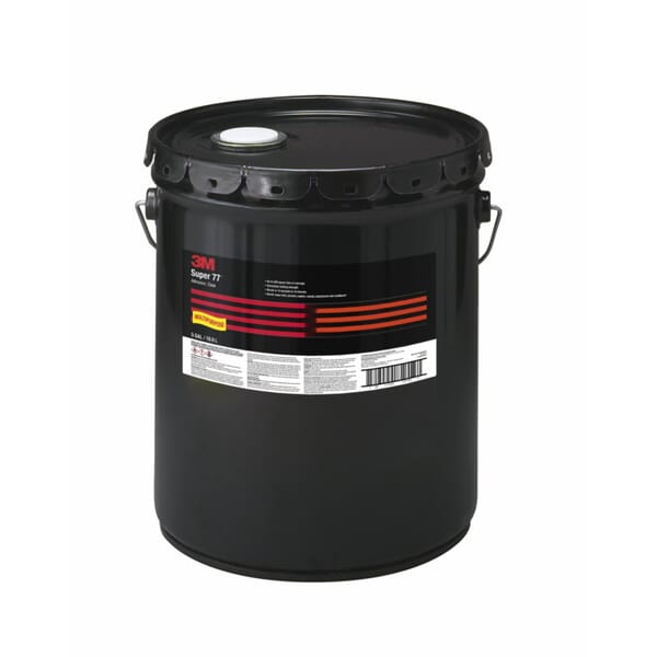 3M 7000000919 Super 77 Multipurpose Spray Adhesive, 5 gal Drum, Translucent