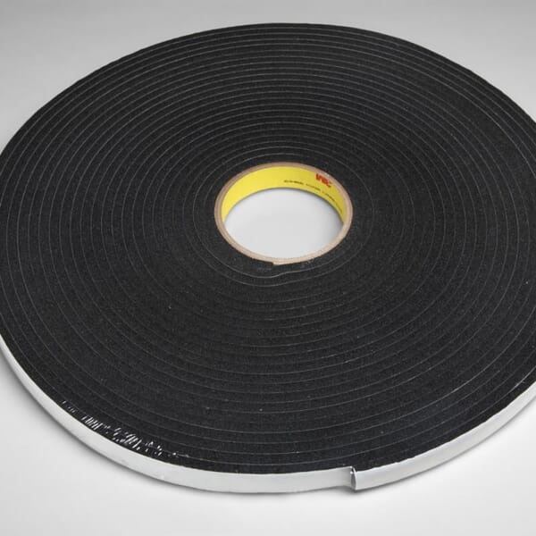 3M 7000001103 4504 Flexible Tape, 18 yd L 0.5 in W, 250 mil THK, Acrylic Adhesive, Black